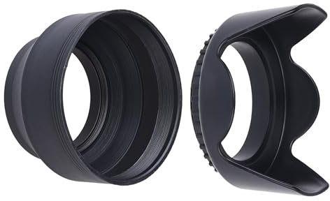 52mm 2 Kamera Objektiv Sonnenblenden - Gummi (Zusammenklappbar) + Tulpe Blume - Sonnenschutz - Reduziert Objektiv Flare und Blendung - Blöcke überschüssiges Sonnenlicht