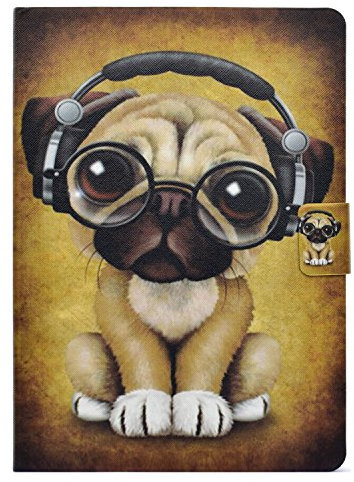 Bspring iPad 9.7 Zoll 2018 2017 / Air Hülle - Lederhülle Karikatur Muster PU Leder Tasche Schutzhülle Flip Case Smart Cover mit Ständer