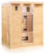 Dewello® Infrarotkabine Infrarotsauna Pierson 160x105 für 2-3 Personen aus Hemlock Holz mit Vollspektrumstrahler, Bodenstrahler, LED-Farblicht, Bluetooth, FM,MP3,USB