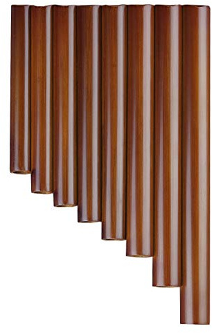 8 Pipes Natural Bamboo Mini Portable Pan Flute Chinese Traditional Musical Instrument Brown Pan Pipes Easy to Learn (Left Hand)