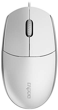 Rapoo N100 kabelgebundene Maus wired Mouse 1600 DPI Sensor ergonomisch für Links- und Rechtshänder PC & Mac - weiß