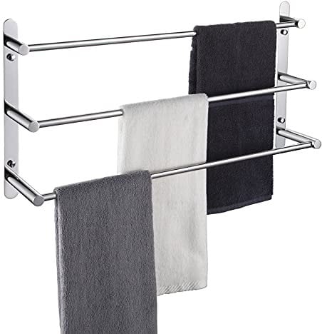 KOKOSIRI Badetuchstangen Badezimmer 3 Etagen Leiter Handtuchhalter Wandmontage Handtuchregale Edelstahl poliert Chrom B5002CH