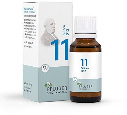 PFLÜGER Schüßler Salze Nr. 11 Silicea D12 - 15g Globuli - Das Salz der Haare, der Haut und des Bindegewebes - laktosefrei
