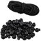 LAMXD 50 Pieces Drawstring Toggles and 32 feet Drawstrings Plastic Single Holes Cord Stopper Toggle Cord Lock Toggle