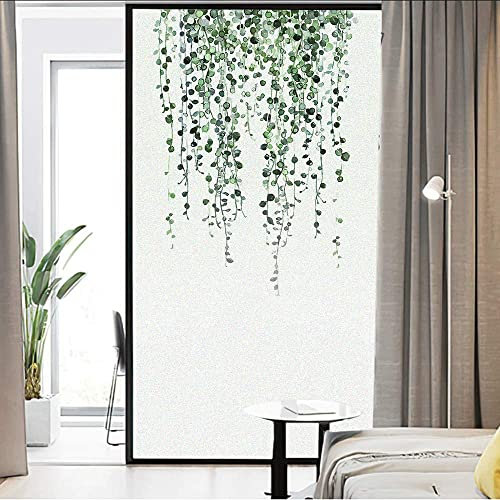 Fensterfolie Sichtschutz-Fensterfolie, dekorative Orchideen-Blume, Buntglas-Fensteraufkleber, kein Kleber, statisch haftend, mattierte Fensterfolie Sichtschutzfolie Fenster (Size : 70x180cm)