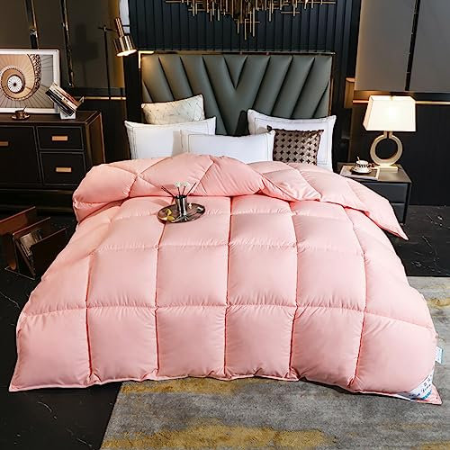 Bettdecke 200x200cm,Warm Winter Bedspread,WeißE Entendaunendecke, Doppelbettdecke, Modische Ab-Seitendecke, Leichte Und Warme Bettdecke,220x240cm 2000g