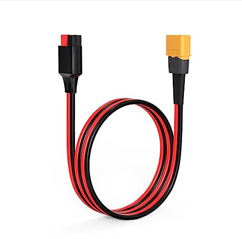 ELFCULB 12AWG Anderson auf XT60 Adapter,45A Anderson Stecker auf XT60 Männlich Kabel für Solargenerator Powerstation Solarpanel(0.6M)