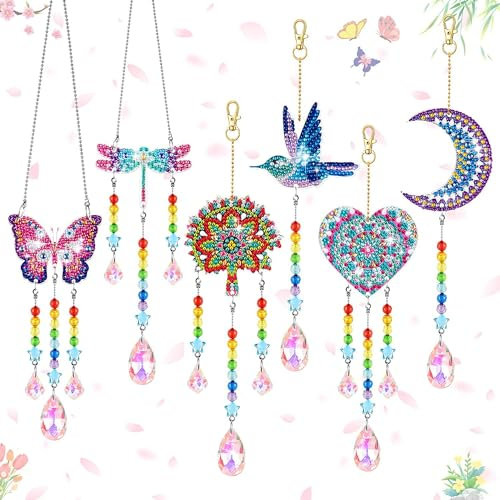 Jiosdo Bastelset Mädchen 6 7 8 9 10 Jahre, Diamond Painting Windspiel Kinder Erwachsene, Spielzeug ab 6 Jahre, Geschenke für Mädchen, Adventskalender Füllung Mädchen Kindergeburtstag Basteln