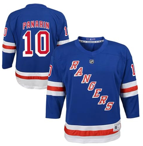Artemi Panarin #10 New York Rangers Youth Boys (8-20) Home Replica Jersey (US, Alpha, Small, Medium, Regular) Blue