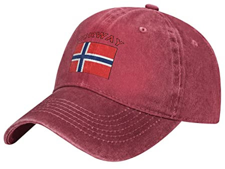 874 Baseballkappe Norwegen-Flagge Unisex-Klassiker Baseball Mützen Snapback Basecap Verstellbare Baseball Kappe Für Vintage Cotton Basecap Distressed Stickerei Cap