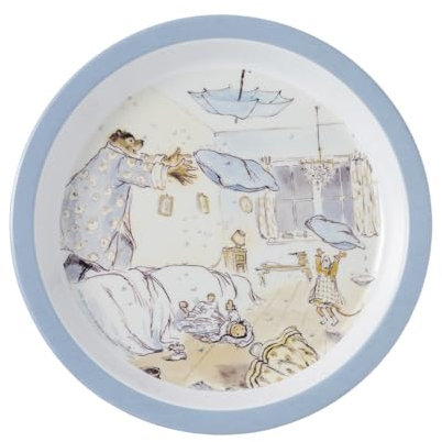 PETIT JOUR - ASSIETTE BÉBÉ ERNEST ET CÉLESTINE BLEUE Ø 18cm – 6M+ - MELAMINE -