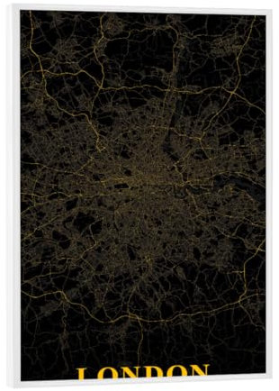 artboxONE Poster mit weißem Rahmen 18x13 cm Städte/London Stadtplan London - Bild London London London City