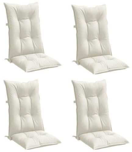 vidaXL Hochlehner-Auflagen 4 STK. Melange Creme 120x50x7 cm Stoff