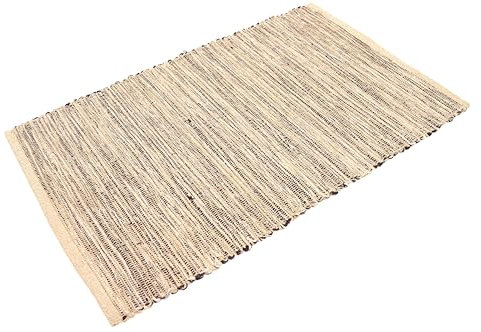 Casa Service Reno Tappeto Cotone Lavabile Bagno Cucina Antiscivolo Lavabile in Lavatrice (Beige, 50x80 cm)