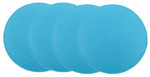 CB Home & Style Filz Sitzkissen Stuhlkissen Polster Auflage Kissen 4er Pack rund oder eckig (Blau, Rund - ø35cm)