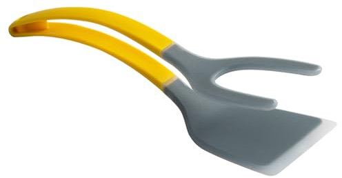 Espátula Volteadora de Huevos | Tenazas para Voltear Huevos 2 en 1 | Utensilio de Cocina con Mango Ergonómico para Desayuno Tortillas Pescado Barbacoa Tostadas Panqueques