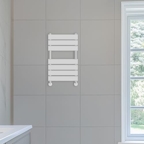 NRG 650 x 400 mm Designer Flat Panel Heated Towel Rail Radiators Chrome Bathroom Radiator