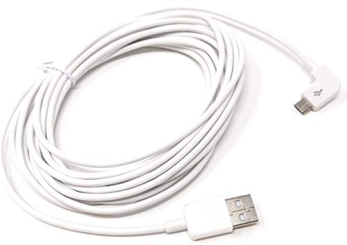 System-S Micro USB Kabel rechts gewinkelt zu USB 2.0 Typ A (Male) Datenkabel ca 5 m in Weiß