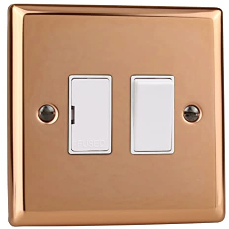 Varilight 13A Switched Fused Spur Polished Copper