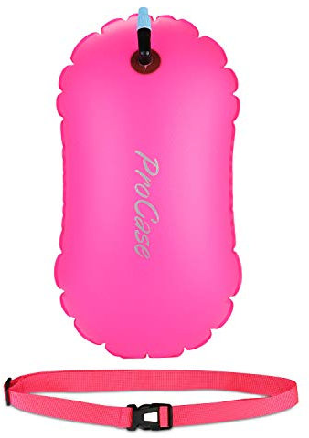 ProCase Schwimmboje, Gute Sicherheit beim Schwimmen, Ultraleichte Swim Bubble Schwimmsack Sicherheitsboje Abschleppwagen mit Hüftgurt für Open Water und Triathlon, Wertgegenstände am See Pool