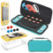 YUANHOT Étui Kit d'accessoires Compatible avec Nintendo Switch Lite, 4 in 1 Coque et Housse Transparente et Protection Écran en Verre Trempé, Bleu