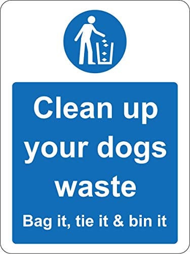 KPCM Display Ltd Dog Waste Safety Sign - Self Adhesive Sticker, 200mm x 150mm, Plastic, Practical Style