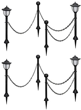 vidaXL 4x Solarleuchte mit Kette Pfosten Außenlampe Solarlaterne Garten Leuchte Lampe Gartenleuchte Gartenlampe Solarlampe Außenleuchte