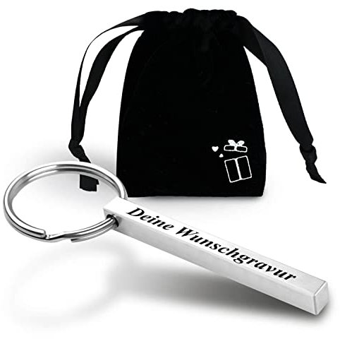 Schlüsselanhänger mit Gravur - personalisiert - Liebe Partner Herz Weihnachten Wunschgravur inkl. Samtbeutel