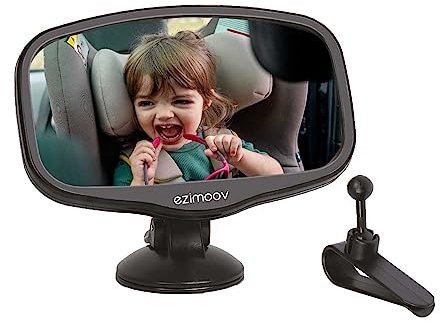 EZI MIRROR MINI - Mini miroir rétroviseur pour surveillance bébé, fixation par ventouse ou clip, plastique recyclé, installation rapide et ajustement facile