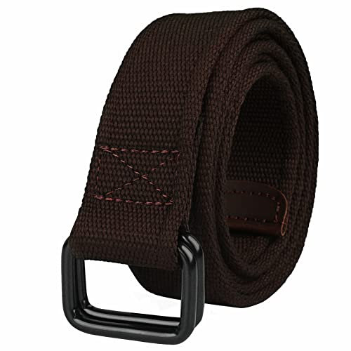 Drizzte Männer Gürtel Übergröße Komfortabel Stoffgürtel Braun Herrengürtel 130cm