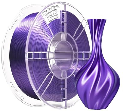 iBOSS PLA+Silk Filament 1,75mm, Glänzendes Metallisches Seiden-3D-Filament, Hochfestes PLA PLUS 3D Drucker filament, 1KG Spule, Seide Violett