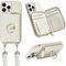 CUSTYPE Coque pour iPhone 14 Pro Max Portefeuille, pour iPhone 14 Pro Max Coque en Cuir avec Bandoulière et Dragonne, Housse Étui avec 4 Fentes Carte et Support, pour iPhone 14 Pro Max Beige 6.7
