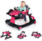GOPLUS Trotteur Bébé Garçon Fille, Trotteur Bebe Évolutif 4 en 1 avec 3 Hauteur Réglable, Trotteur Bebe Marche Pliable avec Musique et Lumière, Charge 12KG, pour 6-18 Mois (Rose)