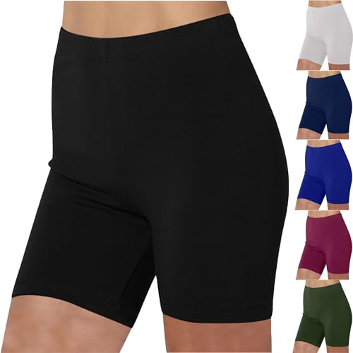 KOG Gutscheine Damen Shorts Kurze Leggings High Waist Baumwolle Sommer Hosen Radlerhose Kurze Sporthose Blickdicht Sportshorts Trainingshose Gym Shorts Yoga Shorts Unterhosen Prime Schwarz M