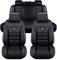 NISMIA Auto Sitzbezüge für Dacia Duster III Full Hybrid Multi-Mode 2024, Leder Autositzbezüge Sets, 5 Sitzer Schonbezüge Sitzschoner Vorne Hinten Wasserdicht Sitzauflage Accessories(A(Black))
