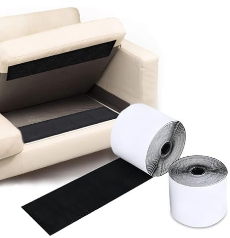 DYUEE Cojín antideslizante para sofá, tiras de velcro de 10 cm x 3 m con adhesivo para evitar que los cojines del sofá se deslicen, tiras de velcro negras resistentes para cojines de sofá, proyectos