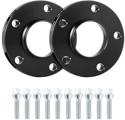 GEARMONSTER Spurverbreiterung, 2x20mm Distanzscheiben Set, LK: 5x112 NLB:72.6, 40mm Spurverbreiterungen mit 10 Stück Radschrauben M12x1.5x45mm für BMW