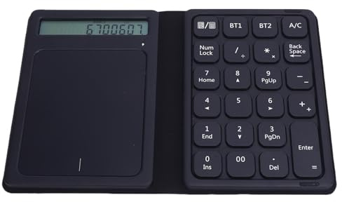 Cuifati Tragbarer Numpad, 23 Tasten -Nummernpad mit Touchpad und Taschenrechner, Faltbare Ultra -dünne Drahtlose Numerische Tastatur mit PU -Ledertasche für Tablet -Laptop