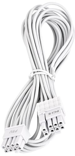 Certusfun PCIE Cable for Corsair, 65CM Male to Male 8 Pin to 6+2 Pin GPU Power Cable for Thermaltake, ARESGAME Modular Power Supply (25'') (White 16AWG [V.2026])