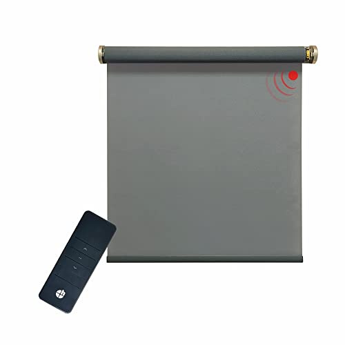 Elektrisches Rollo, grau, 5% lichtdurchlässig, inkl. Akku-Motor & Sender, 100x240 cm (1 ST)