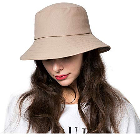 Fischerhut für Damen, Sonnenhut, Strandhut, Teenager, Mädchen, breite Krempe, Sommer, Fischerhut, LSF 50+, A3-Khaki, Medium