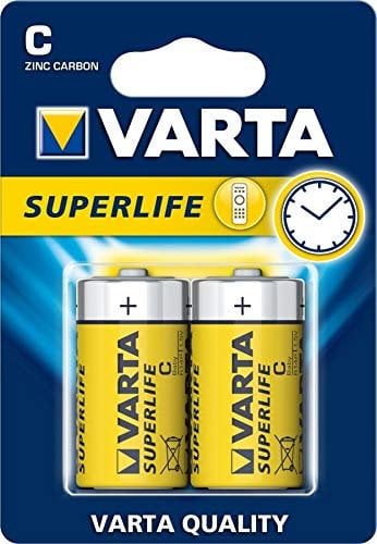 Batterie Varta R14p Mezza Taschenlampe 1,5 V Superlife 12 Blister x 2 Batterien