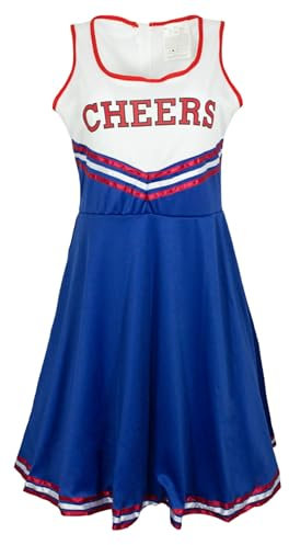 Das Kostümland USA Cheerleader Kostüm für Damen | Party Karneval Kleid Cheers Fasching Sport Schule Festival Theater Karneval Fasching Sportlerkostüm Cheerleading Verkleidung Uniform Gr. 32/34