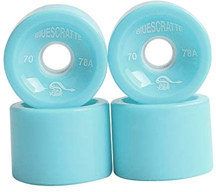 Perfeclan 4pcs/Pack 70mm Longboard Ersatz Skateboard 78A Härte Cruising Wheel ABEC 9 Lager Außenhülle, Hellblau