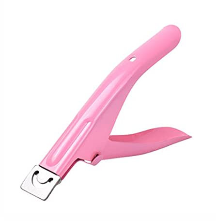 False Nail Clipper Nail Tips Cutter for Acrylic False Fake Gel Artificial Nails Manicure Pedicure Trimmer Nail Care Tools Home Salon Nail Art (Pink)