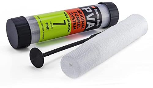 Tandem Baits PVA-Tunnel Netz für Boilies Hexmesh Mesh | PVA-Schlauch für Fischfutter | Karpfen Anfüttern & Angeln | Futterschlauch für Köder | Karpfenzubehör Profis Hobby-Angler Breit Fein 7 m