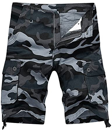 Beokeuioe Herren Armee Cargo Workout Shorts Lose Hosen Plus Size Herren Plaid Strand Shorts Camo Camouflage Shorts Camouflage Shorts Militär Kurze Hose Bermuda Cargo Overalls
