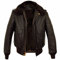 Aksah Fashion Herren G1 Aviator AirForce Flight Pilot Vintage Schaffell Bomber Schwarz Lederjacke, braun, XXL