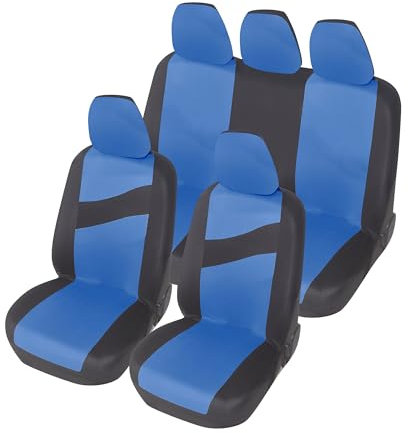 Auto Accessori Lupex - Copri sedili Auto Universali LS08 | Colore Blu | Set Anteriori e Posteriori | Poliestere | No Suv