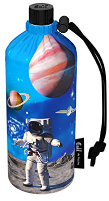 Emil Trinkflasche aus Glas für Mädchen & Jungen isolierte Glasflasche für Schule, Freizeit, Sport: Kinder & Eltern Universum 0,4l